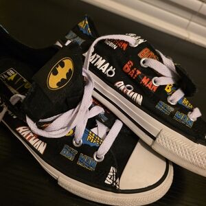 Batman Kids' Black Logo Sneakers